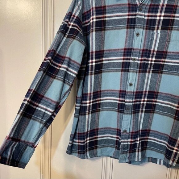 Eddie Bauer Men’s Button Down Flannel Blue Plaid Size XL - Picture 6 of 13